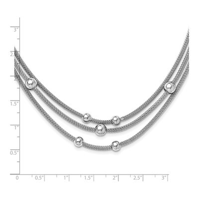 Sterling Silver Beaded Mesh Necklace – view 3