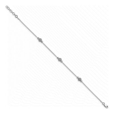 Sterling Silver Textured Anklet – view 2