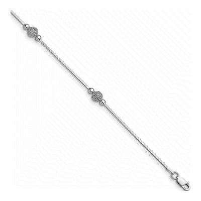 Sterling Silver Textured Anklet