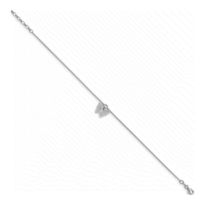 Sterling Silver Butterfly Anklet – view 3