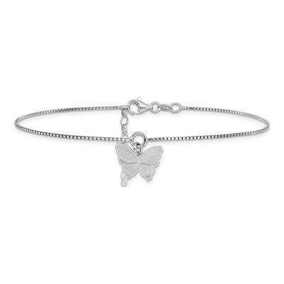 Sterling Silver Butterfly Anklet – view 4