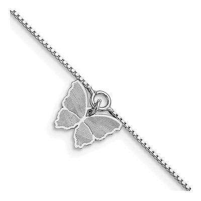 Sterling Silver Butterfly Anklet