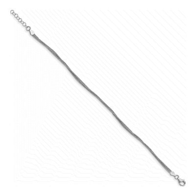 Sterling Silver 5mm Diamond-Cut 3-Strand Anklet – view 3