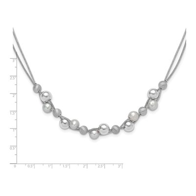 Sterling Silver Freshwater Cultured Pearl Beaded Necklace – view 4