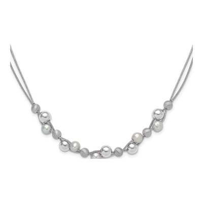 Sterling Silver Freshwater Cultured Pearl Beaded Necklace