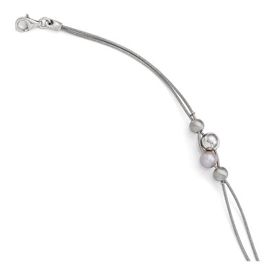 Sterling Silver Freshwater Cultured Pearl Beaded Bracelet – view 2