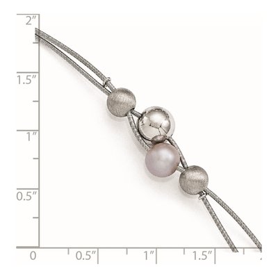 Sterling Silver Freshwater Cultured Pearl Beaded Bracelet – view 3