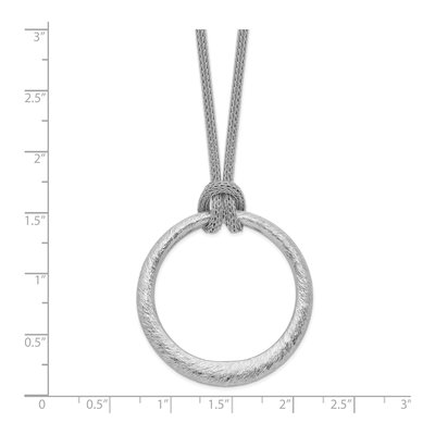 Sterling Silver Textured Circle Pendant Necklace – view 4