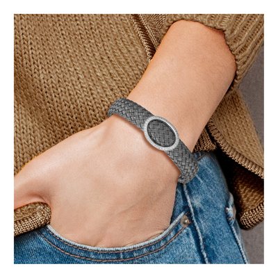 Sterling Silver CZ Woven Flexible Cuff Bracelet – view 5