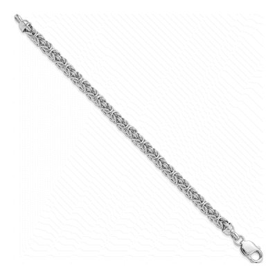 Sterling Silver 5.75mm Handmade Byzantine Chain Bracelet – view 3