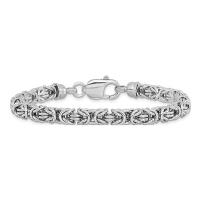Sterling Silver 5.75mm Handmade Byzantine Chain Bracelet – view 4