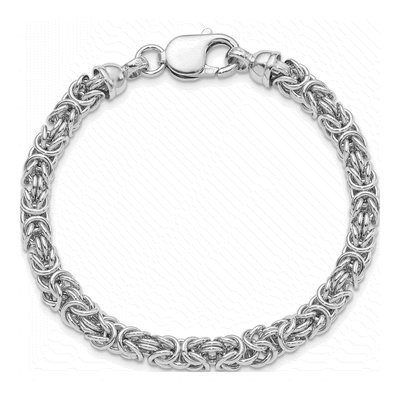 Sterling Silver 5.75mm Handmade Byzantine Chain Bracelet – view 6
