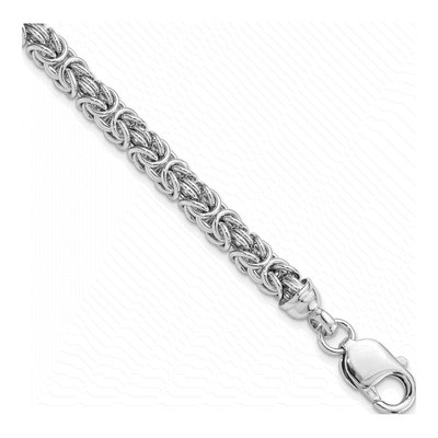 Sterling Silver 5.75mm Handmade Byzantine Chain Bracelet