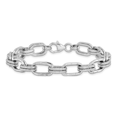 Sterling Silver 10mm Handmade Link Chain Bracelet – view 4