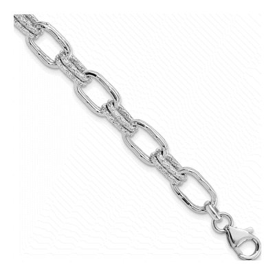 Sterling Silver 10mm Handmade Link Chain Bracelet