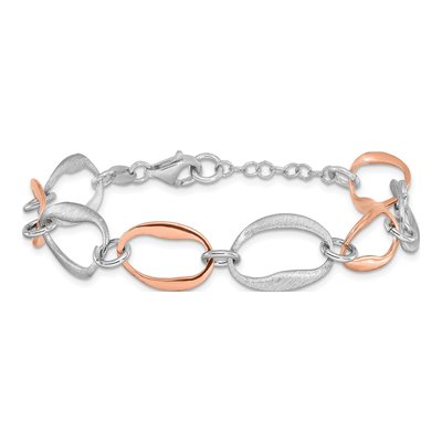 Rose Gold-Plated Sterling Silver Link Bracelet – view 3