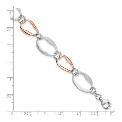 Rose Gold-Plated Sterling Silver Link Bracelet – view 4