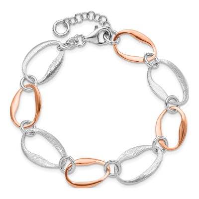 Rose Gold-Plated Sterling Silver Link Bracelet – view 5