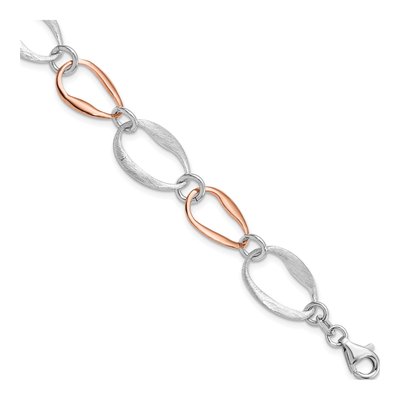 Rose Gold-Plated Sterling Silver Link Bracelet