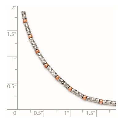 Rose Gold-Plated Sterling Silver 3mm Semi-Solid Diamond-Cut Flash-Plated Beaded Anklet – view 5