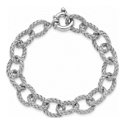 Sterling Silver Woven Link Bracelet – view 4