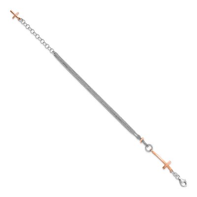 Rose Gold-Plated Sterling Silver Cross Bracelet – view 3