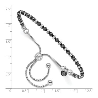 Sterling Silver Ruthenium Diamond-Cut Bracelet – view 3