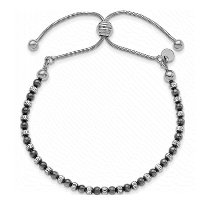 Sterling Silver Ruthenium Diamond-Cut Bracelet – view 4