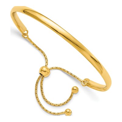 Gold-Plated Sterling Silver Adjustable Bangle Bracelet