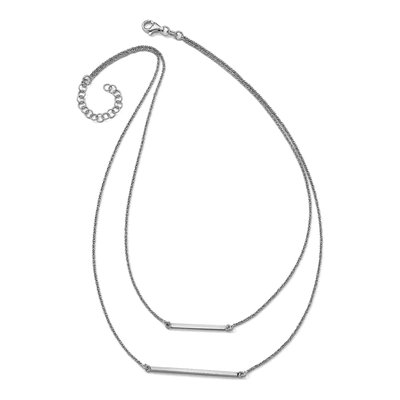 Sterling Silver Double Strand Necklace – view 4