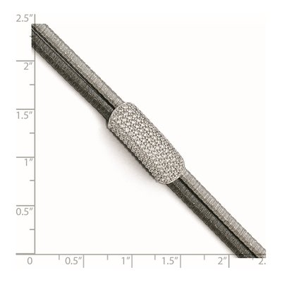 Sterling Silver CZ Ruthenium-Plated Bracelet – view 4
