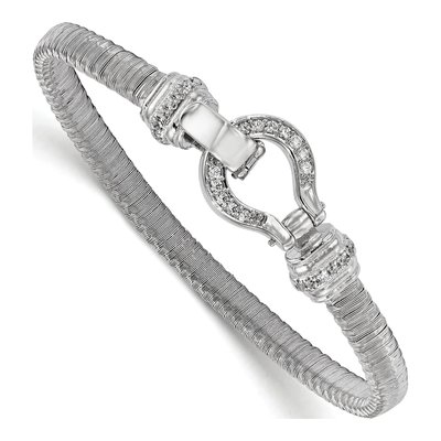 Sterling Silver CZ Mesh Bracelet