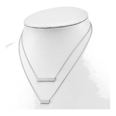 Sterling Silver Double Bar Necklace – view 3