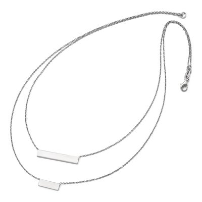 Sterling Silver Double Bar Necklace – view 4