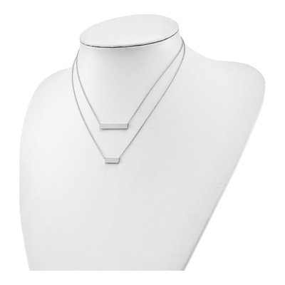 Sterling Silver Double Bar Necklace – view 5