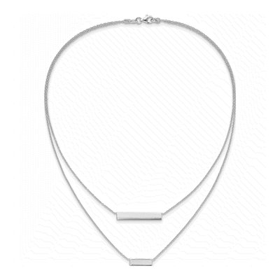 Sterling Silver Double Bar Necklace – view 6
