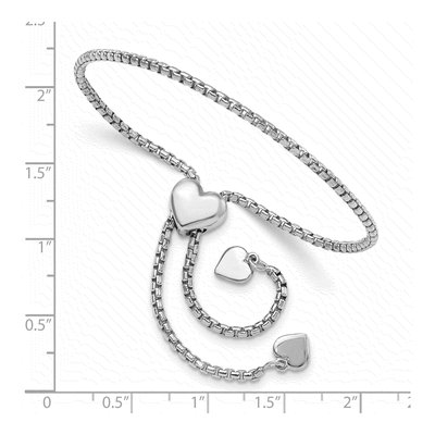 Sterling Silver Adjustable Heart Box Bracelet – view 3