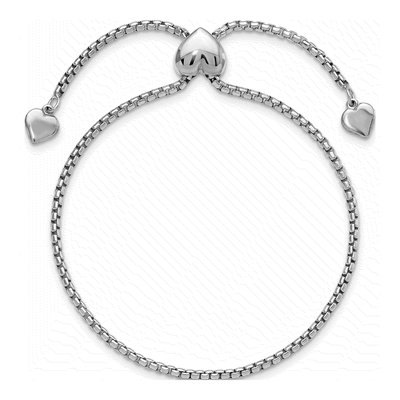 Sterling Silver Adjustable Heart Box Bracelet – view 4