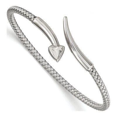 Sterling Silver Flexible Mesh Cuff Bracelet
