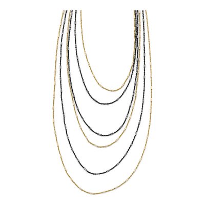 Gold-Plated Sterling Silver Black Necklace