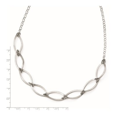Sterling Silver Brushed Necklace, 18.5in – view 2