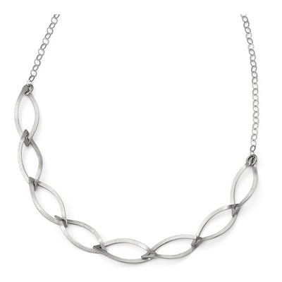 Sterling Silver Brushed Necklace, 18.5in