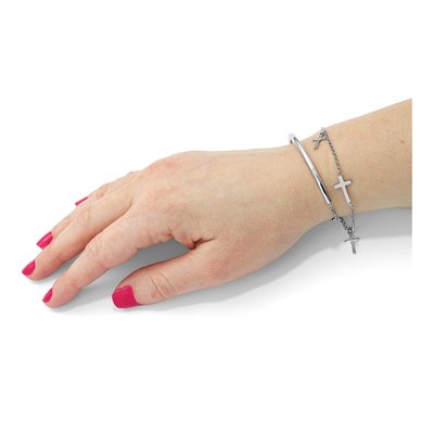 Sterling Silver Cross Wrap Bracelet – view 2
