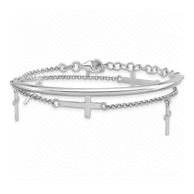 Sterling Silver Cross Wrap Bracelet – view 3