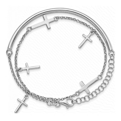 Sterling Silver Cross Wrap Bracelet