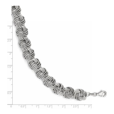 Sterling Silver 12mm Fancy Link Chain Bracelet – view 2