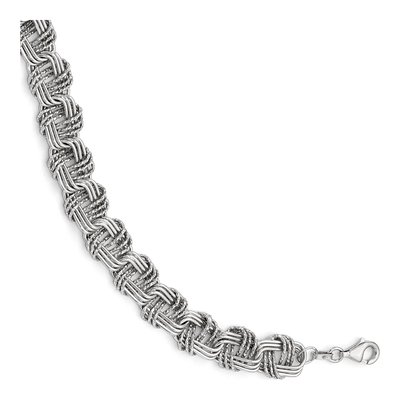 Sterling Silver 12mm Fancy Link Chain Bracelet