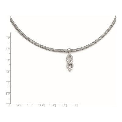 Sterling Silver CZ Pendant Necklace – view 3