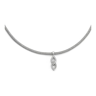 Sterling Silver CZ Pendant Necklace