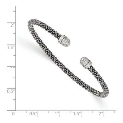 Sterling Silver CZ Cuff Bracelet – view 2
